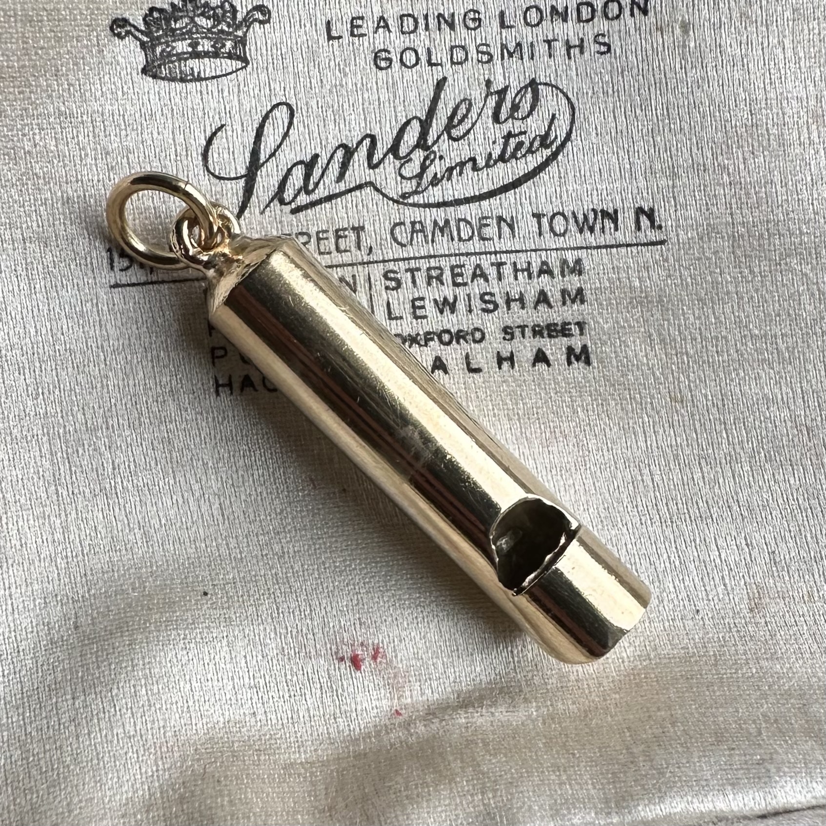 Vintage 9ct Gold Whistle Pendant