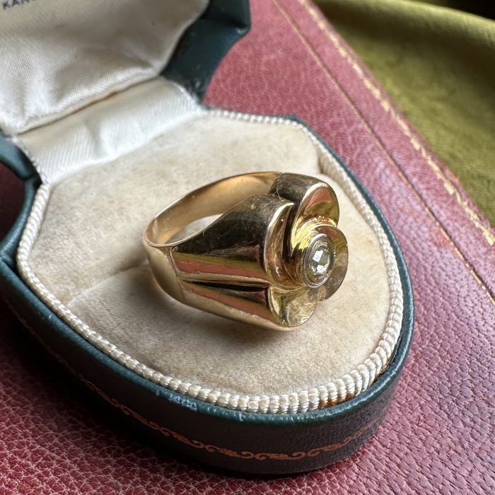 18ct Gold Rose Cut Diamond Quatrefoil Blossom Ring - Image 9