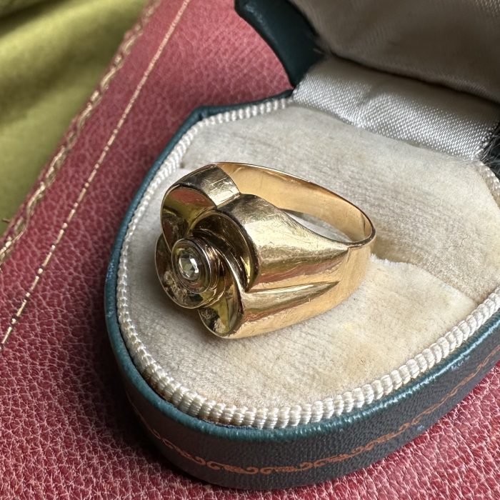 18ct Gold Rose Cut Diamond Quatrefoil Blossom Ring - Image 10