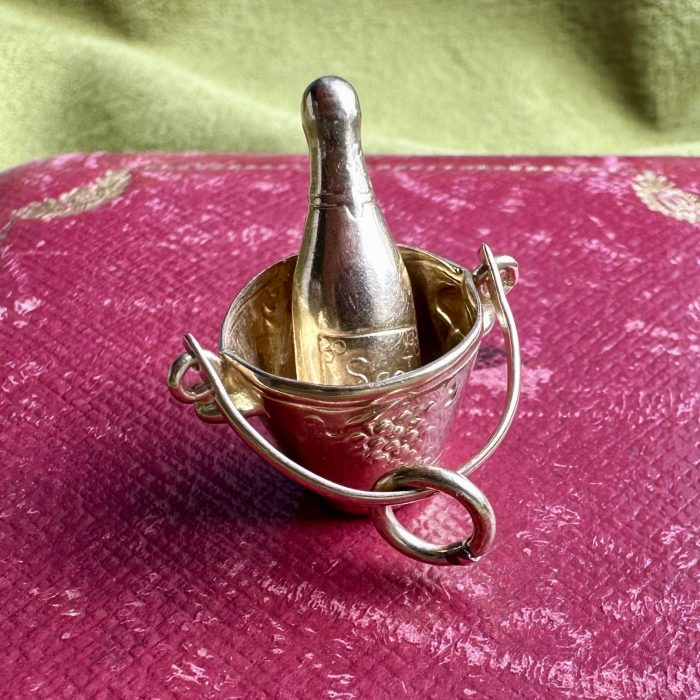 Georg Jensen Vintage 9ct Gold Champagne Bucket Charm - Image 5