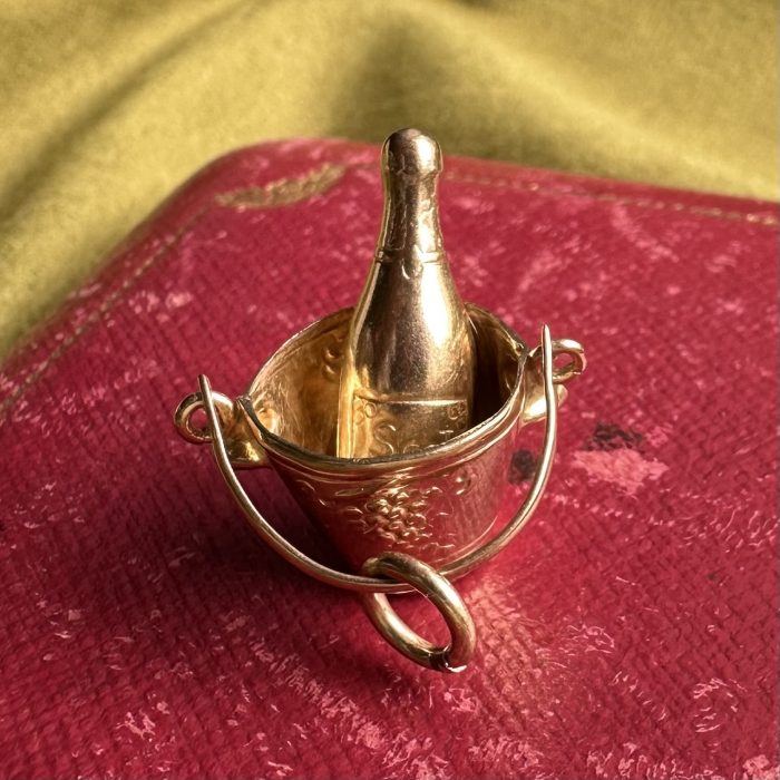 Georg Jensen Vintage 9ct Gold Champagne Bucket Charm - Image 3