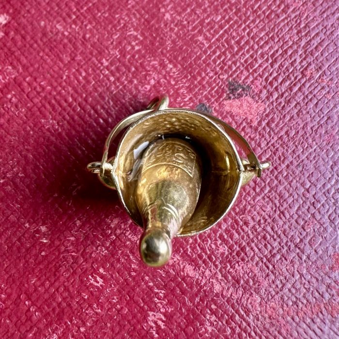 Georg Jensen Vintage 9ct Gold Champagne Bucket Charm - Image 7