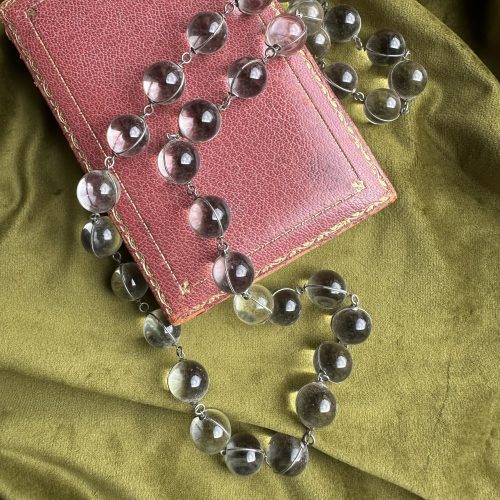 Exceptional Pool of Light Rock Crystal & Silver Necklace