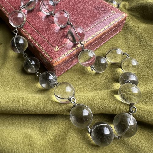 Exceptional Pool of Light Rock Crystal & Silver Necklace