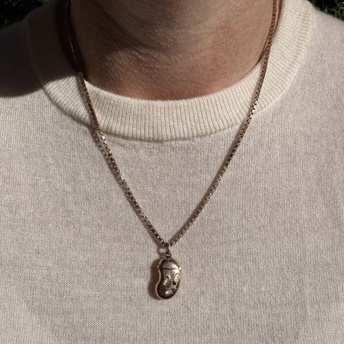 Antique Opening Lucky Bean Pendant With Shibayama Insects