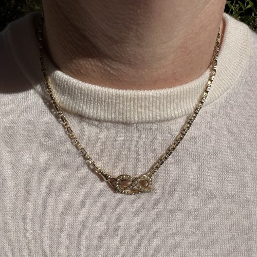 Victorian 15ct Gold & Split Seed Pearl Lovers' Knot Brooch