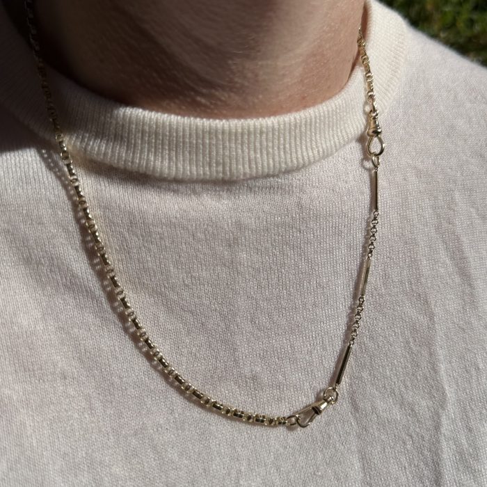 Vintage 9ct Gold Dog Clip & Mixed Link Extender - Image 7