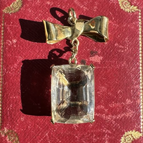 Vintage 18ct Bow & Citrine Pendant
