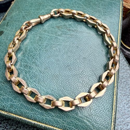 Victorian 9ct Gold Geometric Biker Bracelet