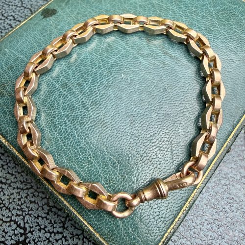 Victorian 9ct Gold Geometric Biker Bracelet