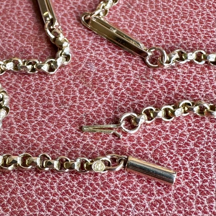 Antique 9ct Trombone & Faceted Belcher Chain - Image 5