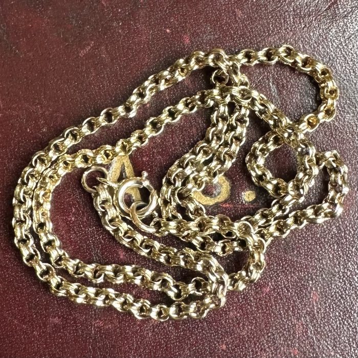 Antique 18ct Ribbed Belcher Chain - Image 5