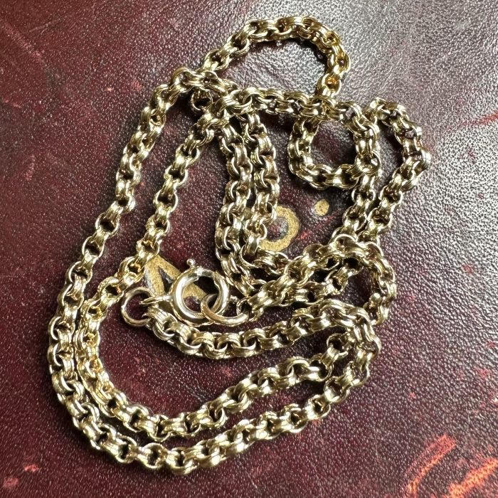 Antique 18ct Ribbed Belcher Chain - Image 6