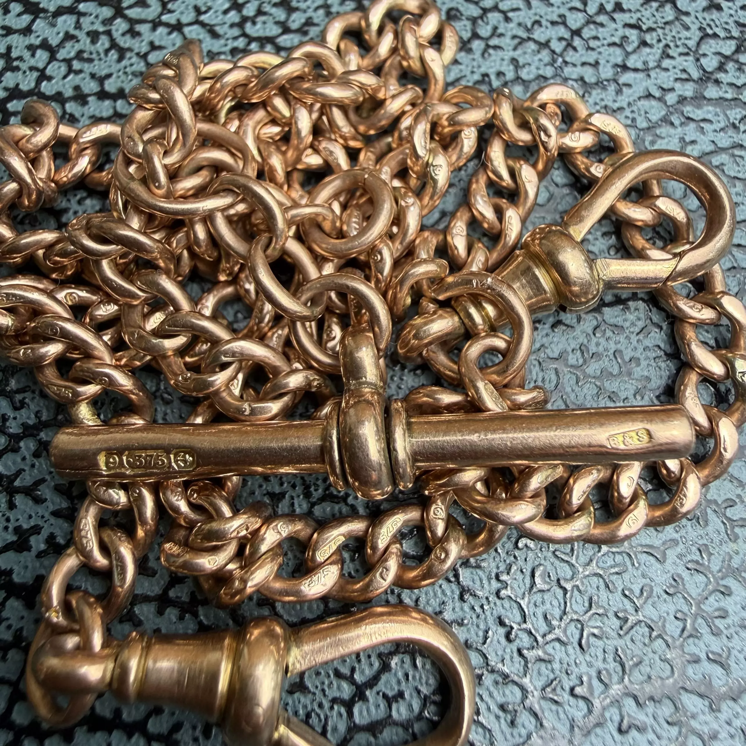 Marvellous Antique 9ct Double Albert Chain - Image 7