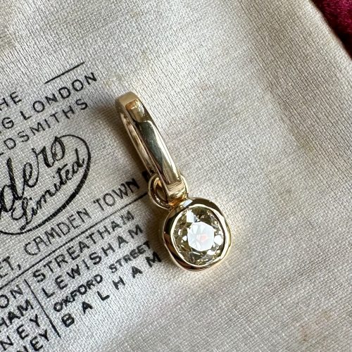 0.74ct Old Cut Diamond & 18ct Gold Pendant