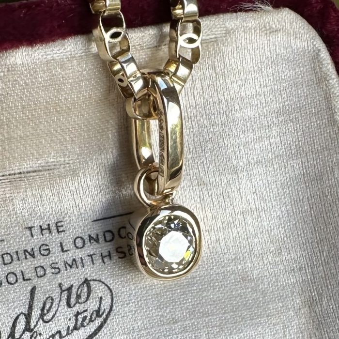 0.74ct Old Cut Diamond & 18ct Gold Pendant - Image 4