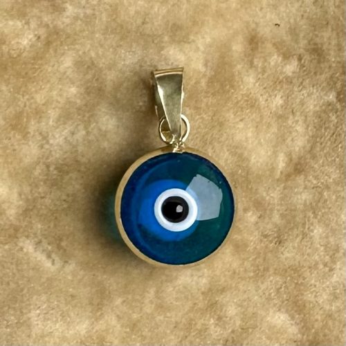 Vintage 8ct Gold Double Sided Evil Eye Pendant