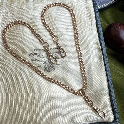 Winner Antique 9ct Double Albert Curb