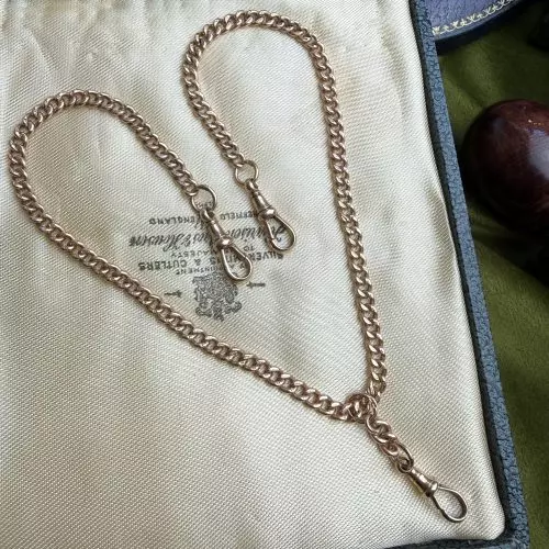 Winner Antique 9ct Double Albert Curb