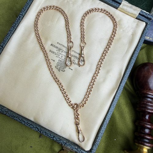 Winner Antique 9ct Double Albert Curb