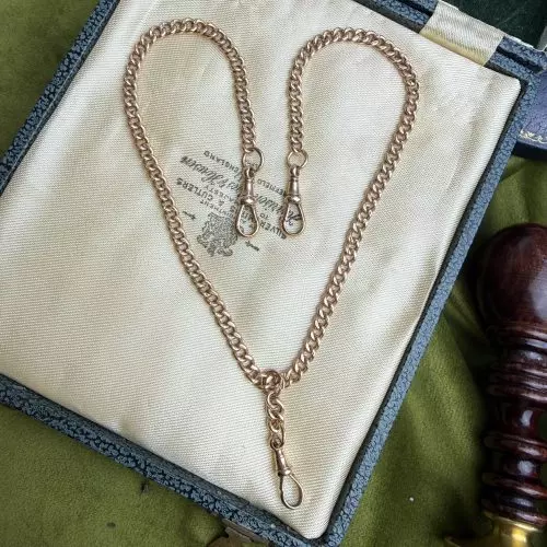 Winner Antique 9ct Double Albert Curb