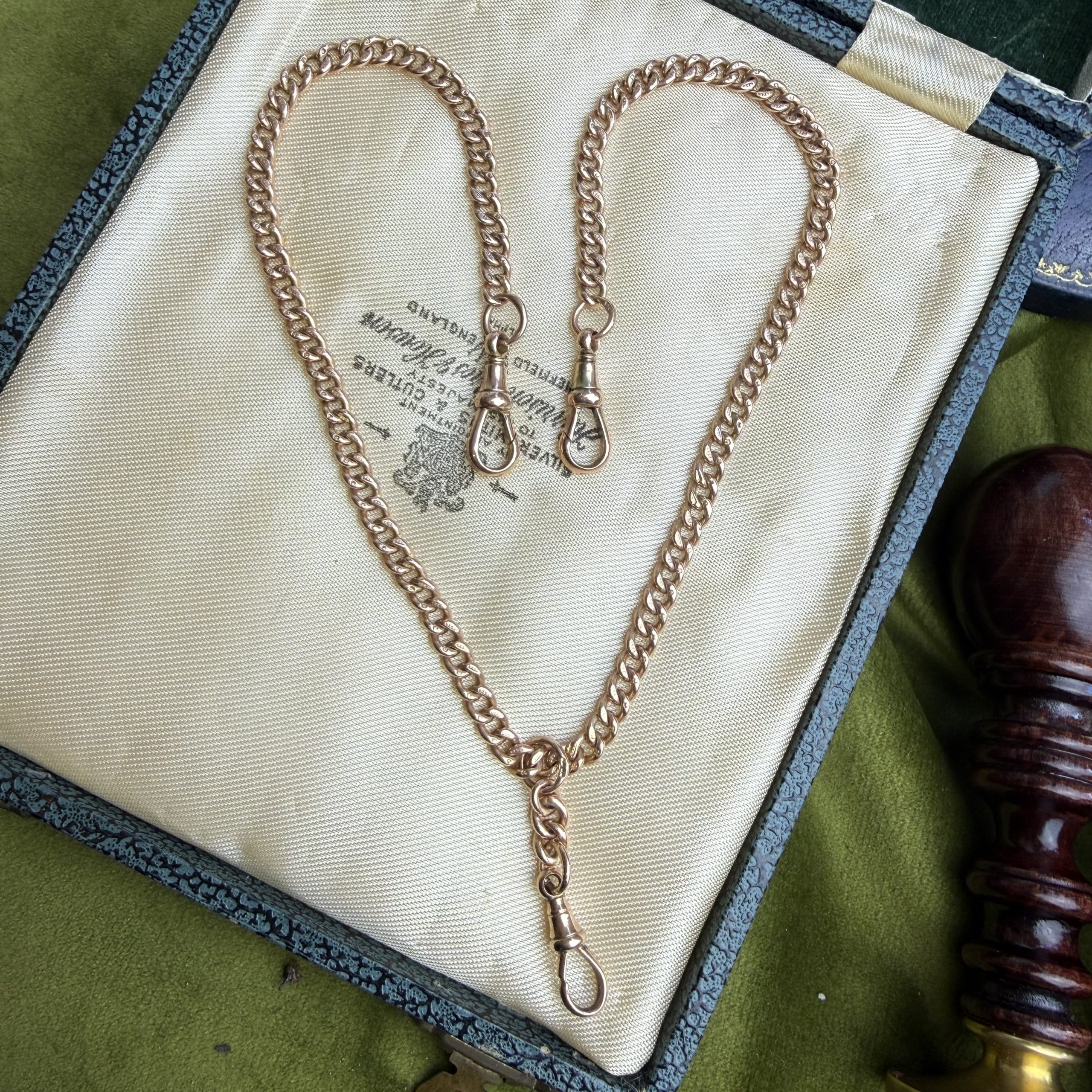 Winner Antique 9ct Double Albert Curb - Image 2