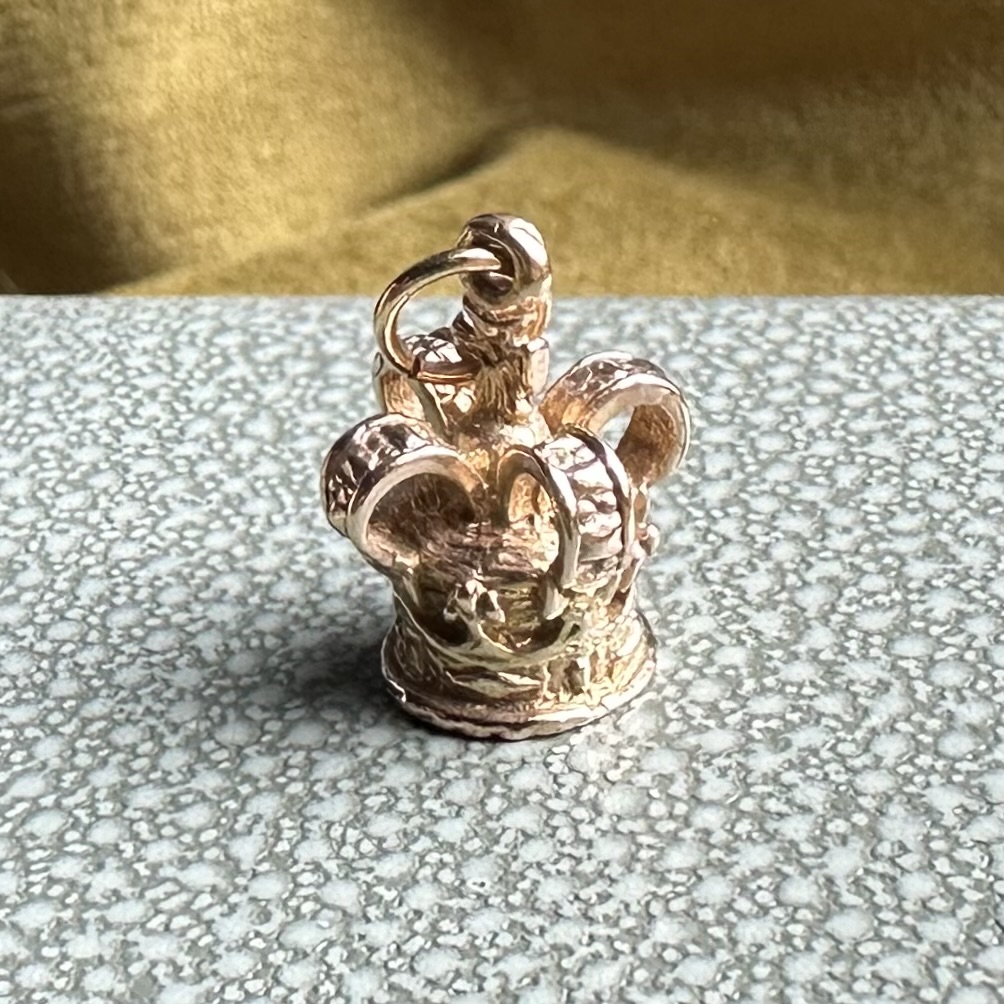 Vintage 9ct Gold Crown Charm