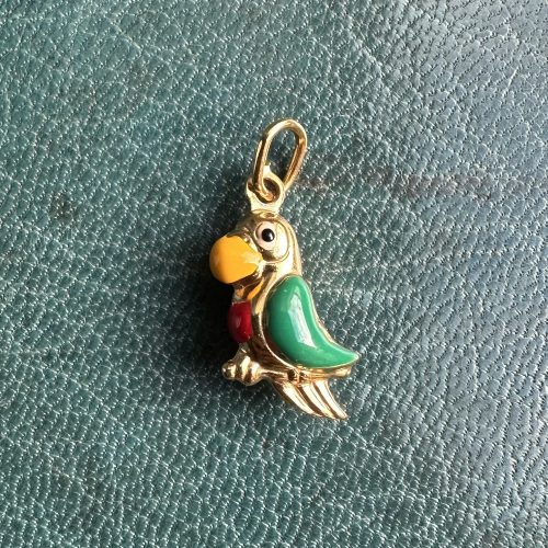 9ct Gold & Enamel Parrot Charm