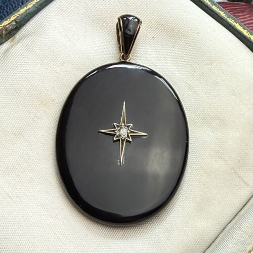Victorian Onyx & OMC Diamond Locket
