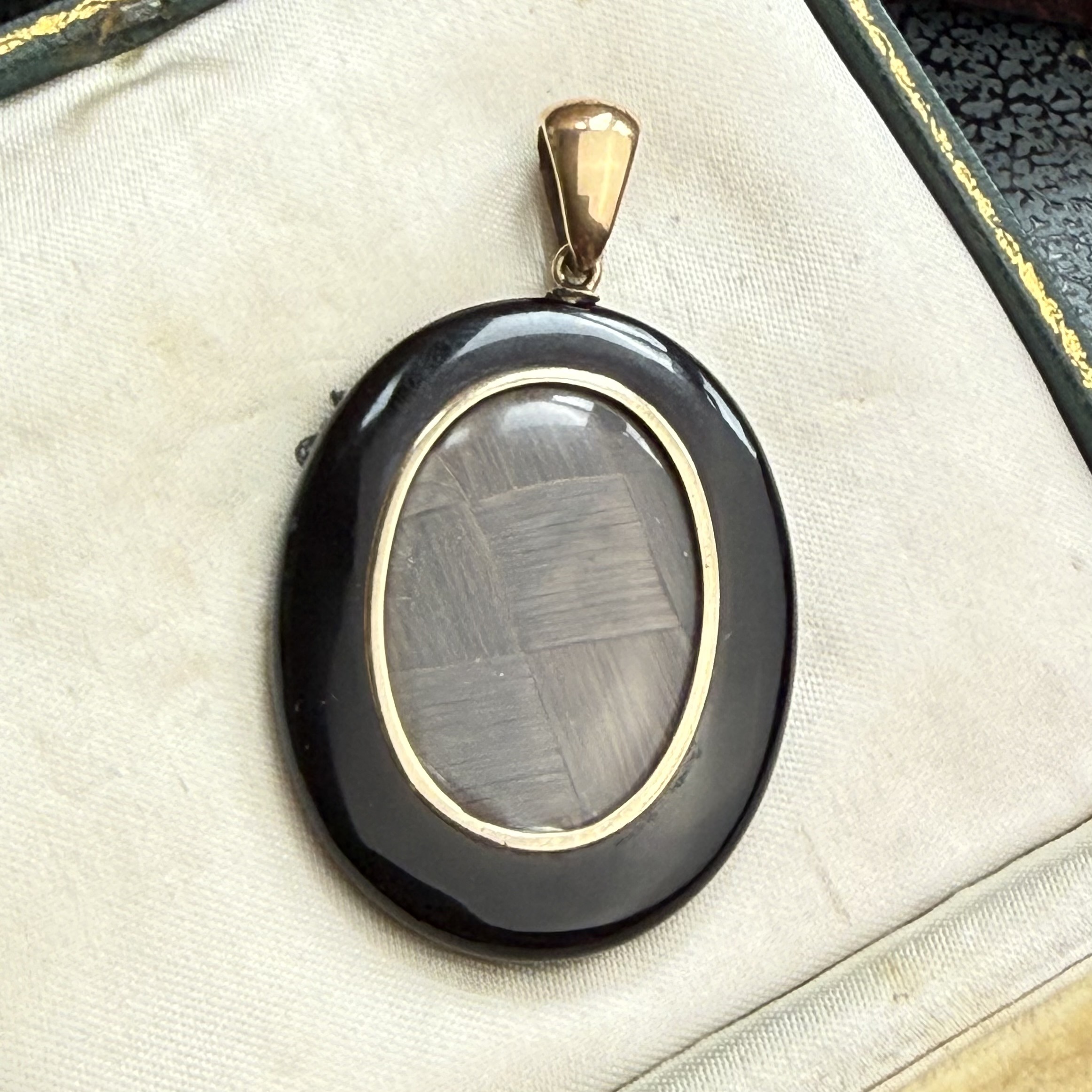 Victorian Onyx & OMC Diamond Locket - Image 3