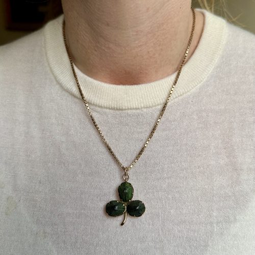 Victorian 9ct Scarab Beetle Shamrock Pendant