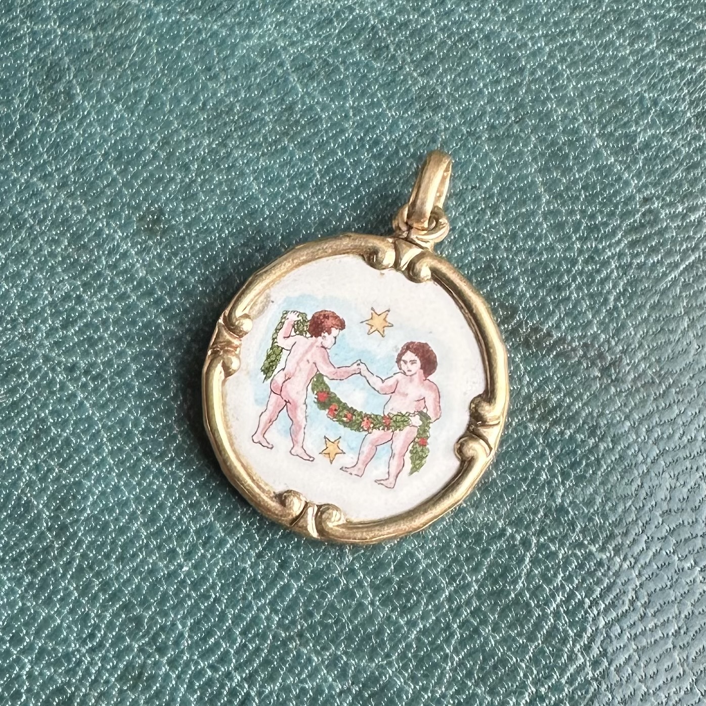 Antique/Early Vintage 14ct Gemini Double Sided Pendant - Image 4