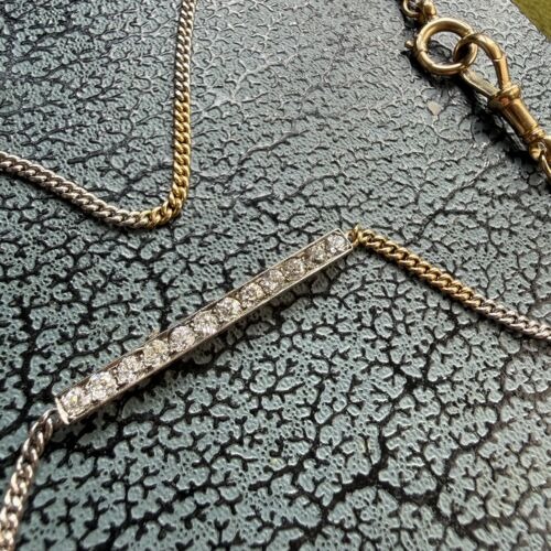 Exquisite Diamond Bi-Colour Watch Chain