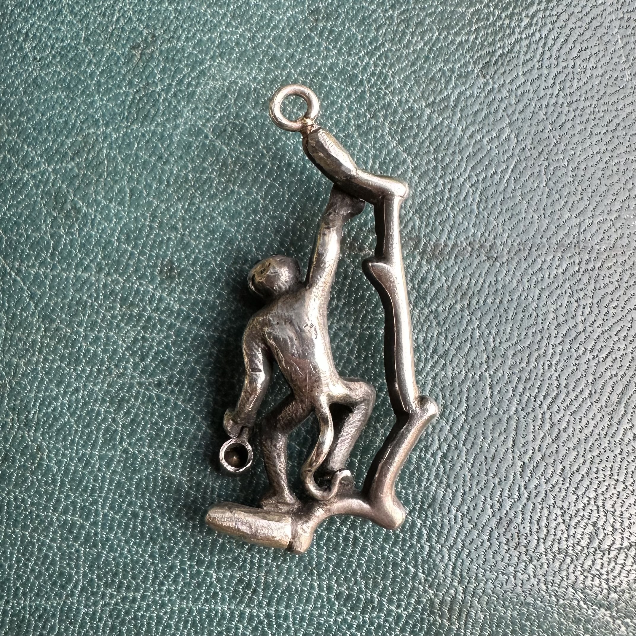 Antique Silver & Paste Monkey Pendant - Image 4
