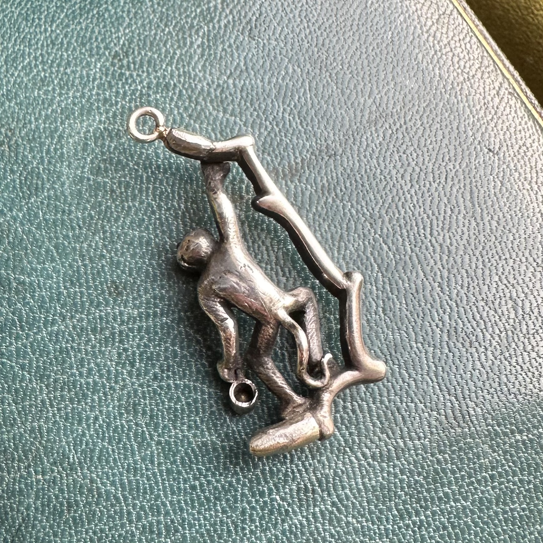 Antique Silver & Paste Monkey Pendant - Image 5