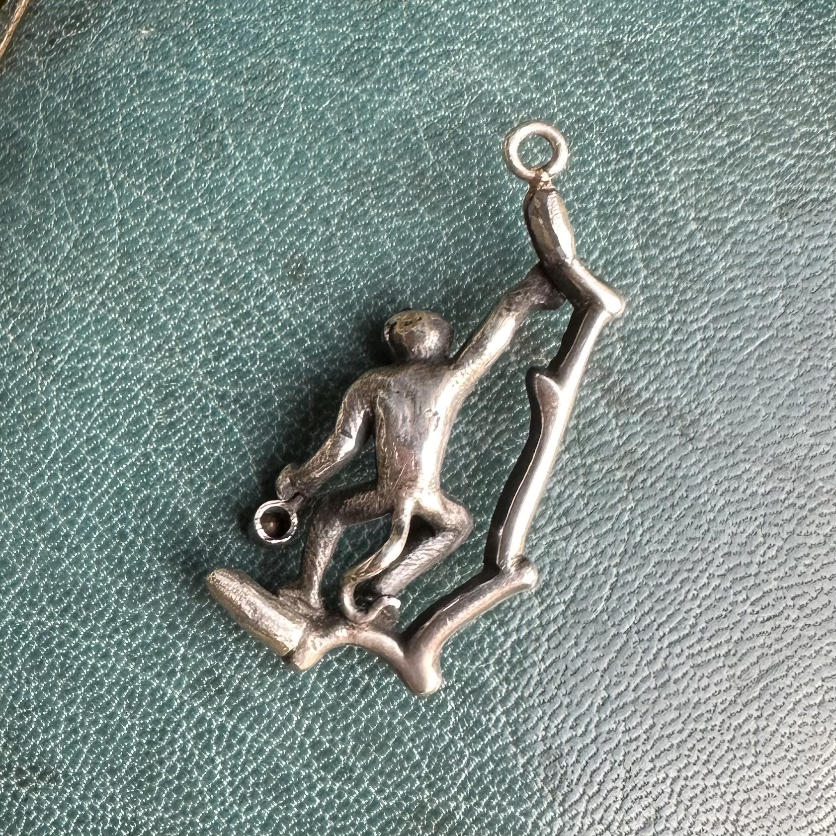 Antique Silver & Paste Monkey Pendant - Image 6