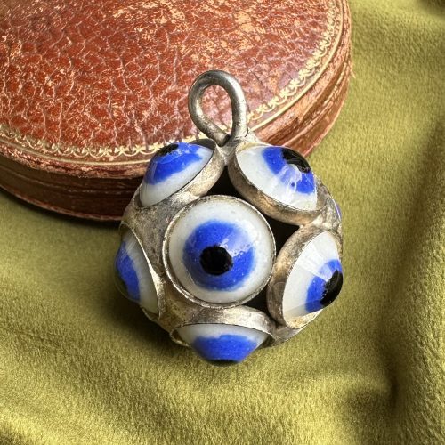 Vintage Silver Multi Evil Eye Orb Pendant