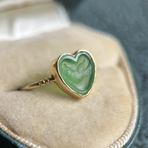 Swallow Heart Intaglio Ring