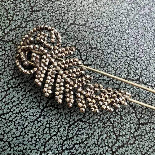 Victorian Fern Cut Steel Hair Pin