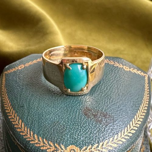 Vintage 18ct & Turquoise Cabochon Signet